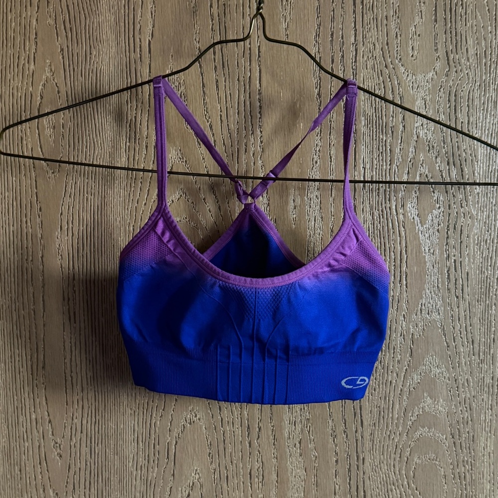 Champion Blue and Purple Ombré Crossback Sports Bra size XS